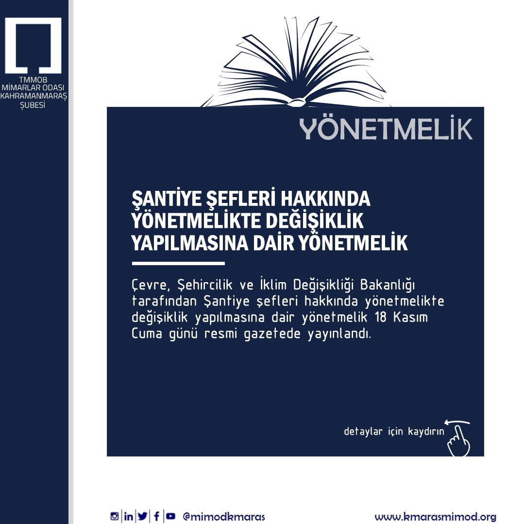 Şantiye Şefliği Hakkında yönetmelik